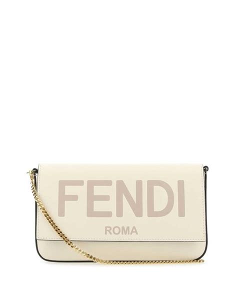 fendi logo chain strap shoulder bag|Fendi baguette wallet on chain.